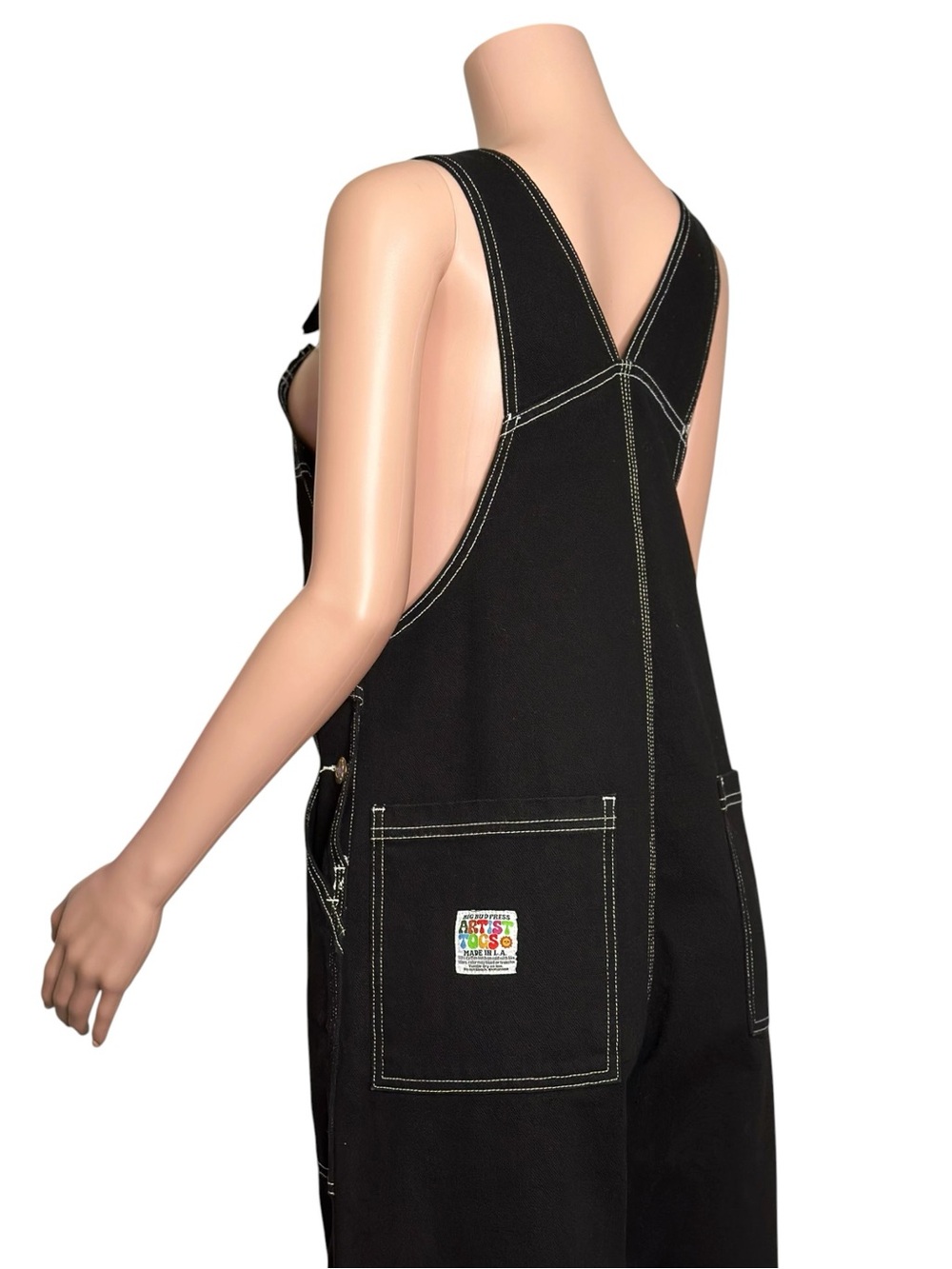 BIG BUD PRESS Denim Overalls, Black, Medium - Picture 7 of 9